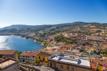 Fototapeta na wymiar Castelsardo, Italy. View of the city and the picturesque coastline