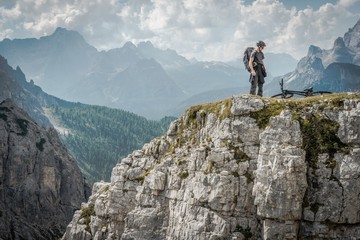 Mountain Biker in Dolomites