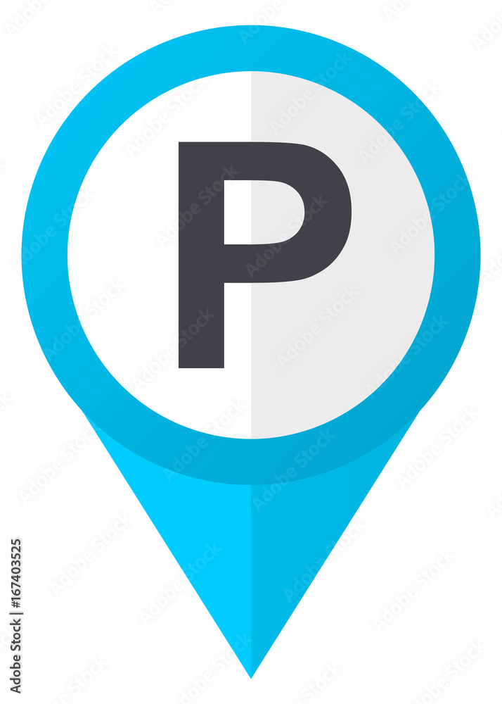 Poster parking blue pointer icon