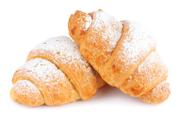 fresh croissant isolated on white background