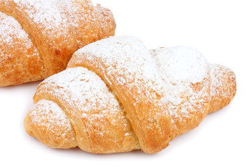 fresh croissant isolated on white background