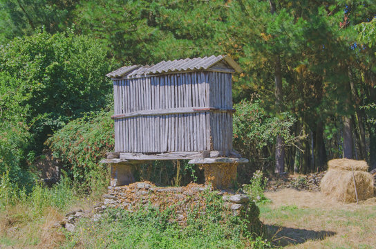 Typical wooden horreo in Saint James Way