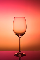 Transparent glass wine glass