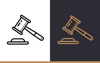 Linear icon auction of finance, banking. High quality modern icons suitable for print, website and presentation