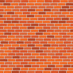 Red brick wall background. Vector illustration