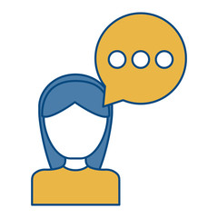 woman with speech bubble icon
