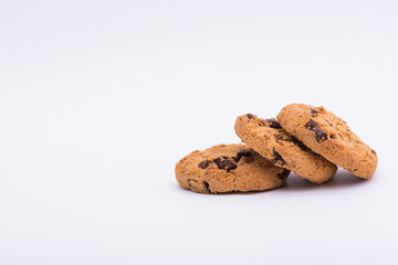 Chocolate cookies isolated on white