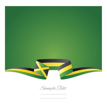 Abstract background Jamaica flag ribbon