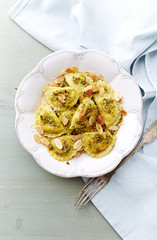 Italian Panzerotti with Green Olive Pesto and toasted Almonds