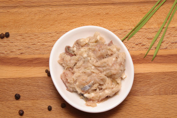 mincemeat in a white plate