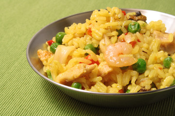 Paella in a small pan