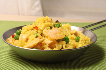 Paella in a small pan
