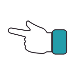 hand pointing icon over white background vector illustration