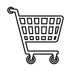 shopping cart icon over white background vector illustration