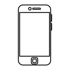 smartphone device icon over white background vector illustration