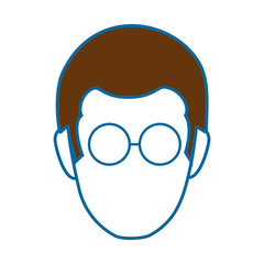 avatar man with glasses icon over white background colorful design vector illustration