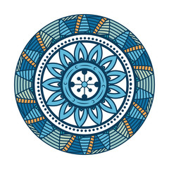 Mandala icon over white background colorful design vector illustration