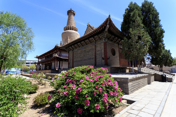 Temple and pagoda in Zhangye China