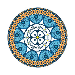 Mandala icon over white background colorful design vector illustration