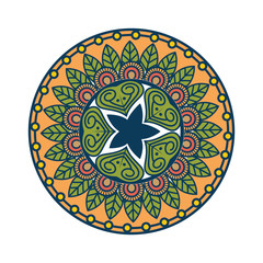 Mandala icon over white background colorful design vector illustration