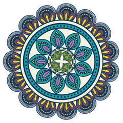 Mandala icon over white background colorful design vector illustration