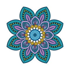 floral Mandala icon over white background colorful deisgn vector illustration