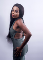 Fototapeta premium African lady posing with her backside