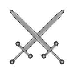 Crossed swords sign icon.
