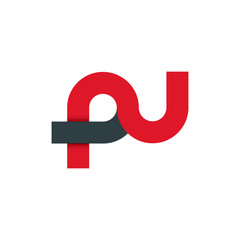 Initial Letter PU Linked Rounded Design Logo