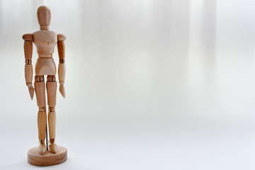 Attention, The mannequin action stand and look straight ahead. Show human behavior concept.att