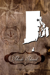 Poster Rhode Island state map outline