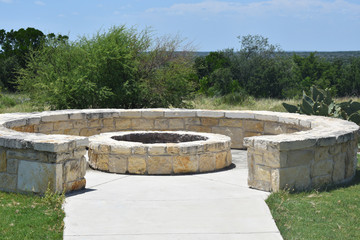 Fire pit on top of a mountain