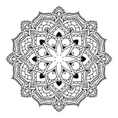 Fototapeta premium Mandala. Black and white decorative element. Picture for coloring.
