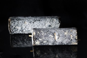 Studio shot of french goat cheese Saint Maure