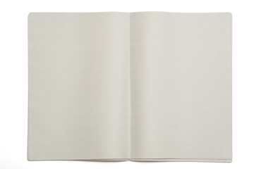 Blank newspaper on isolated background.