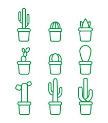 Set with cacti icons