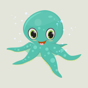 Happy Octopus cartoon
