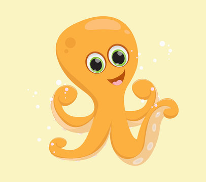 Happy Octopus cartoon