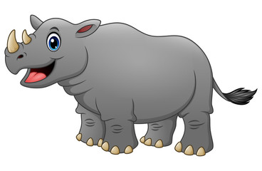 Obraz na płótnie Canvas Cute rhino cartoon