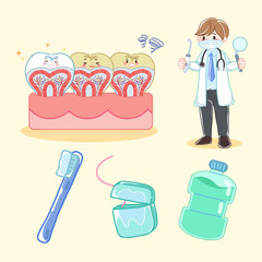 cartoon doctor with tooth