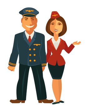 Pilot and hostess together