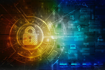 Abstract Technology background.Security concept with padlock icon