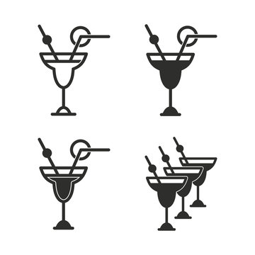Cocktail icon set.