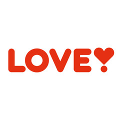 Love exclamation typography. Heart typography. Creative love logotype.