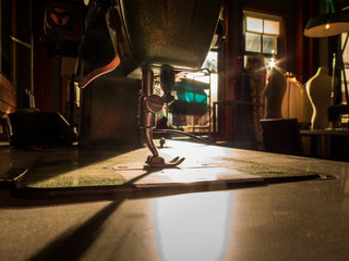 Sewing machine. Sewing workshop