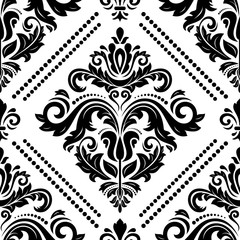 Seamless classic black and white pattern. Traditional orient ornament. Classic vintage background