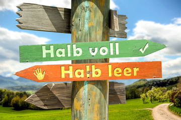 Schild 265 - Halb voll