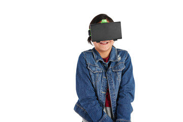 Girl in VR goggles