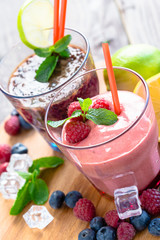 Berry Smoothie with Mint, Blueberry and Raspberry