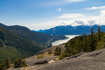 Coastal view point on mountains and clouds.